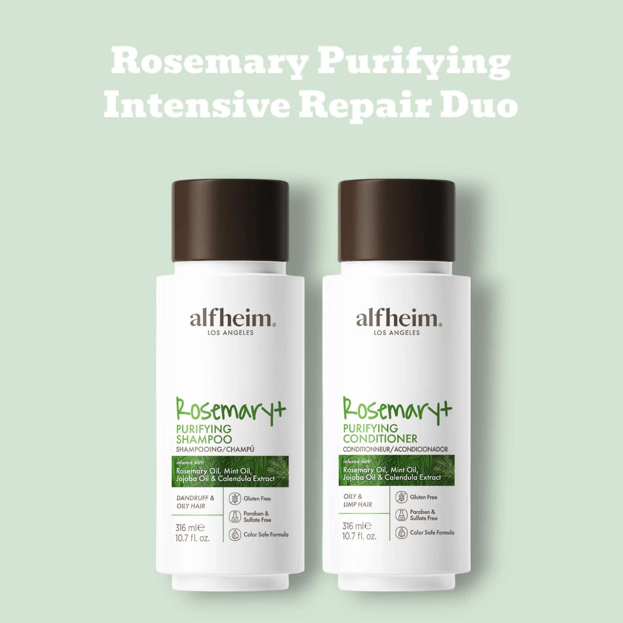 

Rosemary+ Purifying Haircare Set Shampoo Conditioner