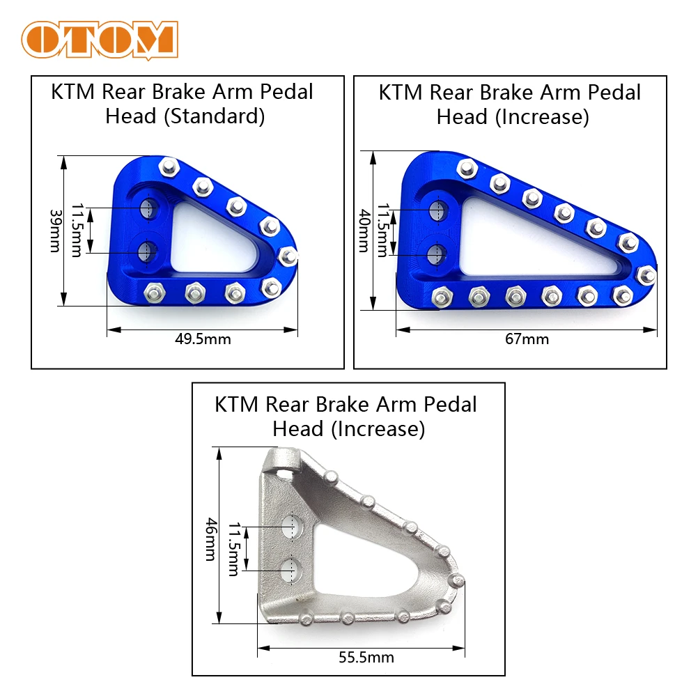 OTOM Motorcycle Rear Brake Lever Pedal Extender Foot Pegs Increase Extension For KTM EXC SXF HUSQVARNA FE TC GASGAS EX MC125-530