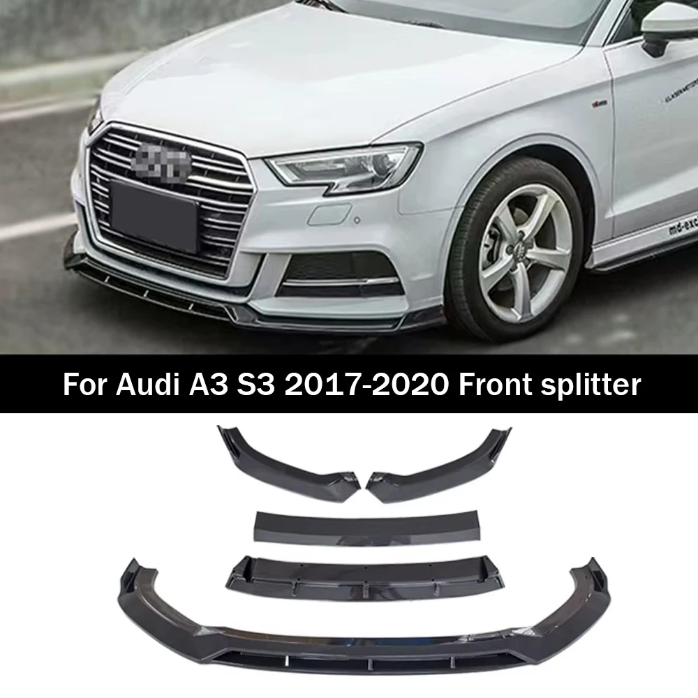 

Front Bumper Lip Protector Chin Deflector Guard Cover Facelift For Audi A3 S3 2016-2019 S-line Decoration Splitter Trim Styling