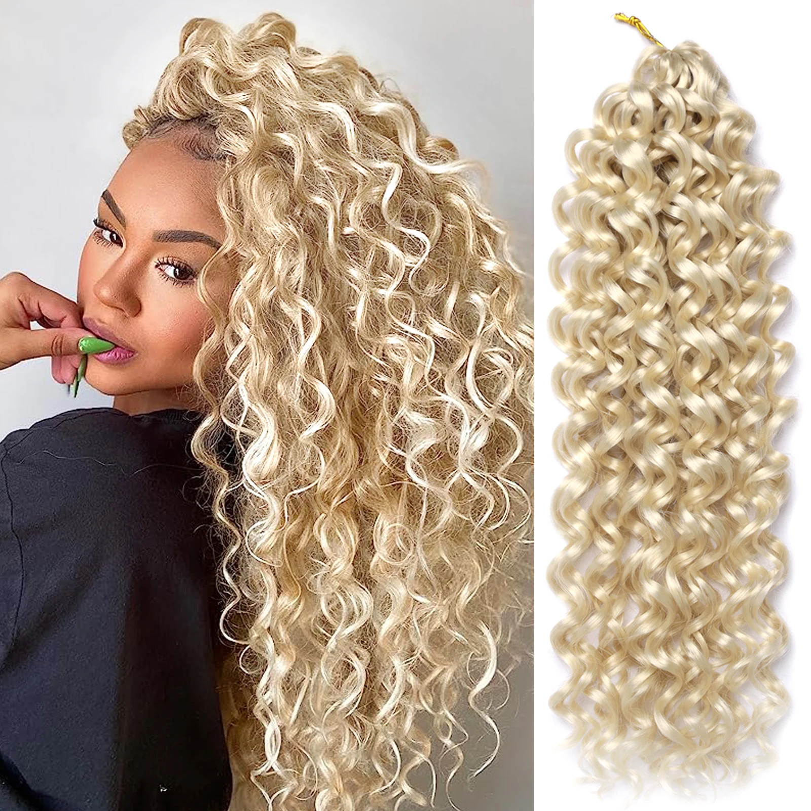 

Amir Gogo Curl One Piece Synthetic Crochet Braids Hair Curly Braiding Hair Water Wave Hair Extensions For Women