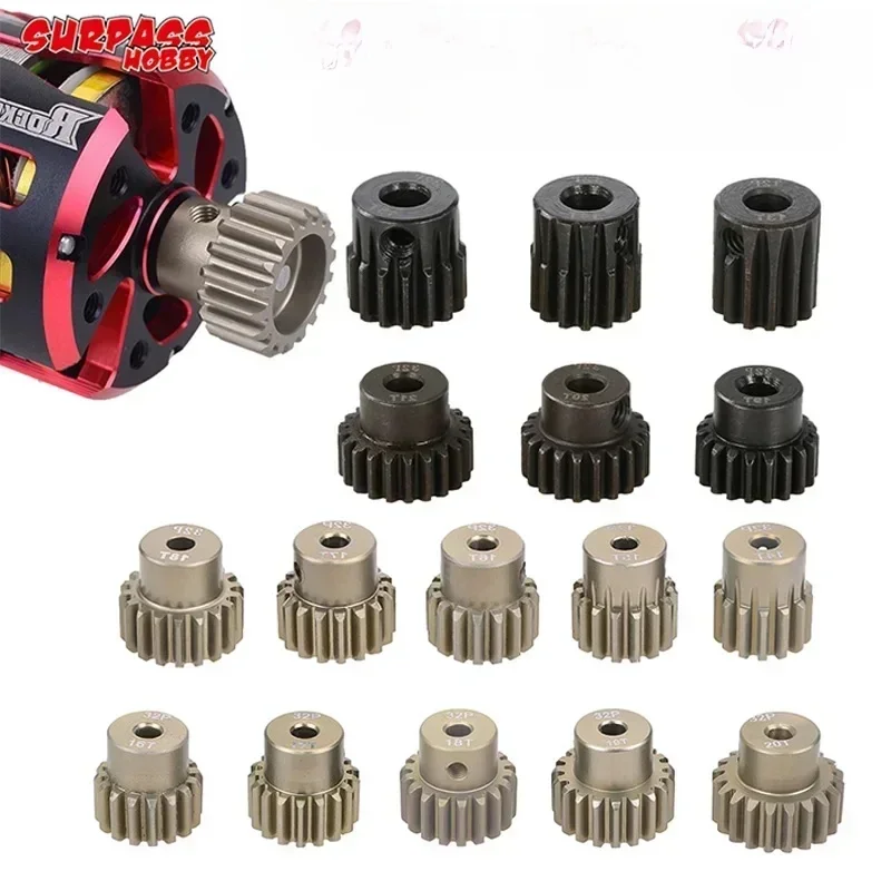 Surpass Hobby – pignon métallique 32P, engrenage de moteur M0.8 32DP, arbre de 5mm/3.175mm pour voiture RC 1/8 1/10 1/12 1/14 Wltoys Traxxas Tamiya HSP