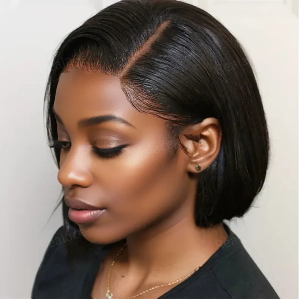 

4x4 Short Bob 100% Natural Transparent Lace Front Human Hair Wigs Straight Frontal Wigs on sale Cheap Wig For Women Choice