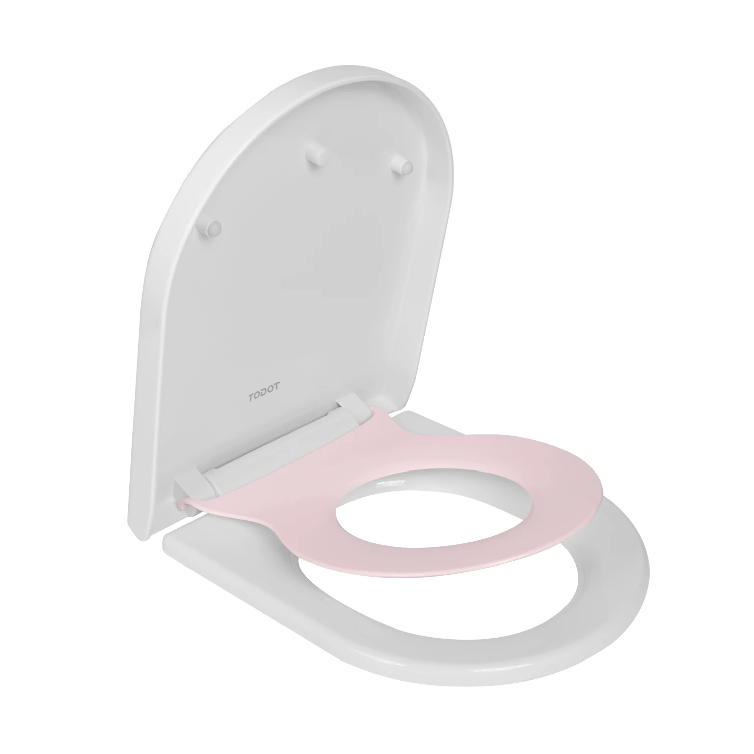 TODOT Abattant WC Familial Forme en D, Lunette de Toilette Siège Enfant Magnétique, Frein de Chute, clip-on toilet seat