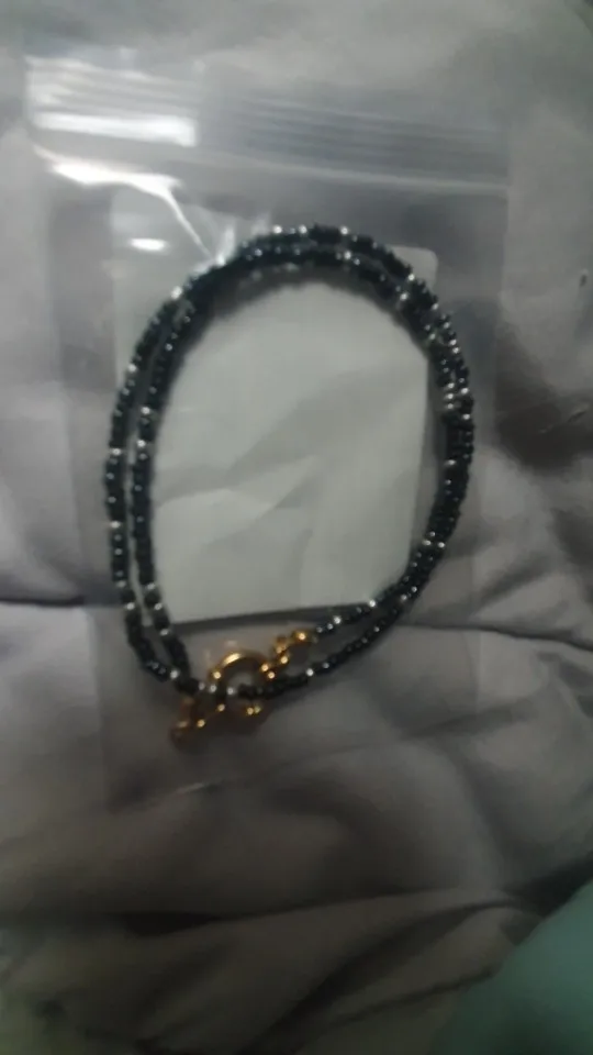 Imitation Pearl Necklace Women Choker Seed Beads Rainbow Stainless Steel Spring Clasp Sailor Buckle Base Chain Gold Color Boho photo review