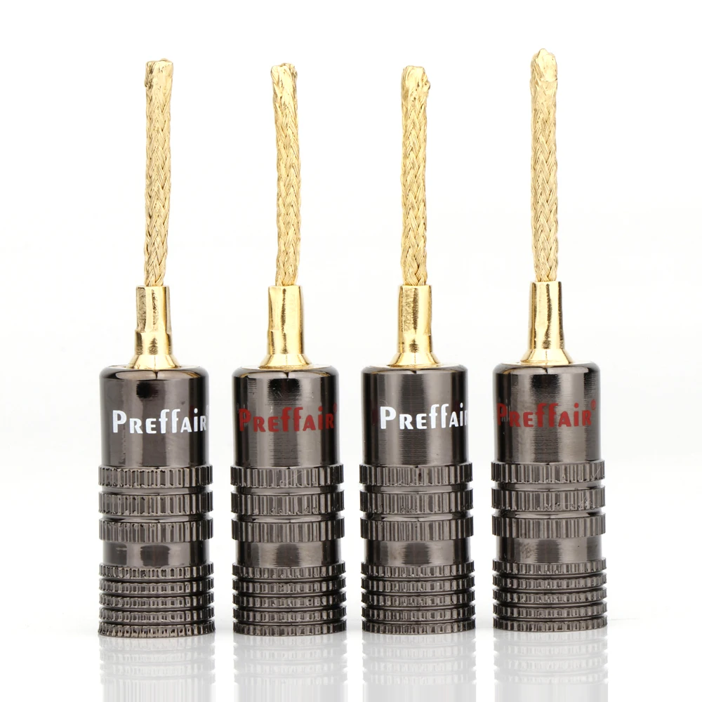 

High Quality Preffair BA1485 Brass Gold Plated Pin Type Speaker Banana Plug for DIY Speaker Wire