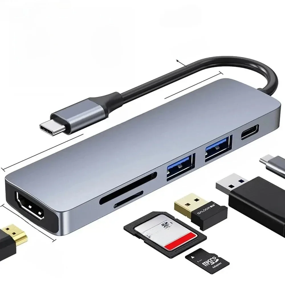 Koncentrator USB C typu C 3.0 Adapter do 4K HDMI SD TF Card PD Fast Charge Splitter Stacja dokująca Hub do telefonu MacBook Computer — zdjęcie produktu 7