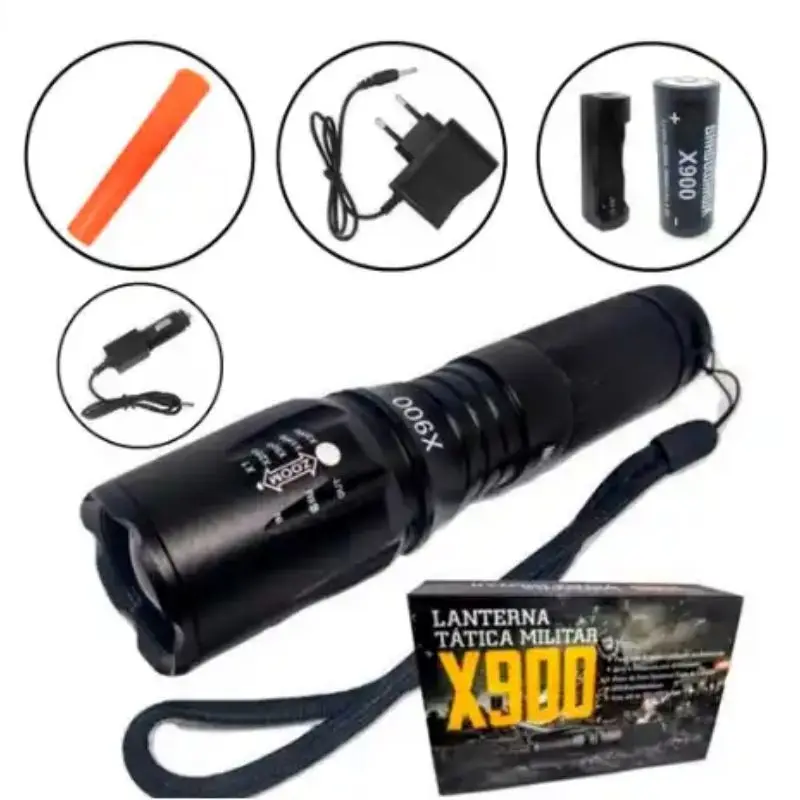 New X900 Military Police Tactical Flashlight with Rechargeable Battery