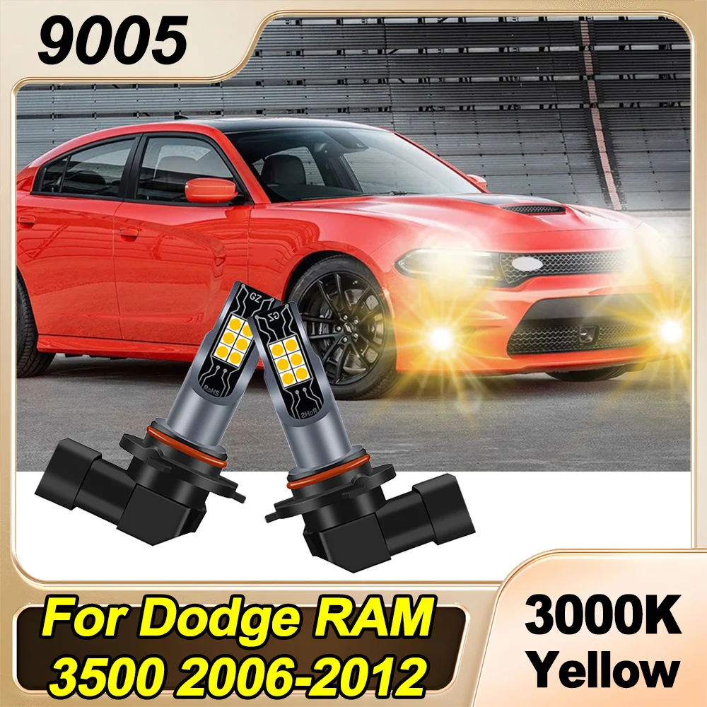 

2x 9005 LED Fog Light 3000K Super Yellow 20000LM High Power Bulbs For Dodge RAM 3500 2006-2012