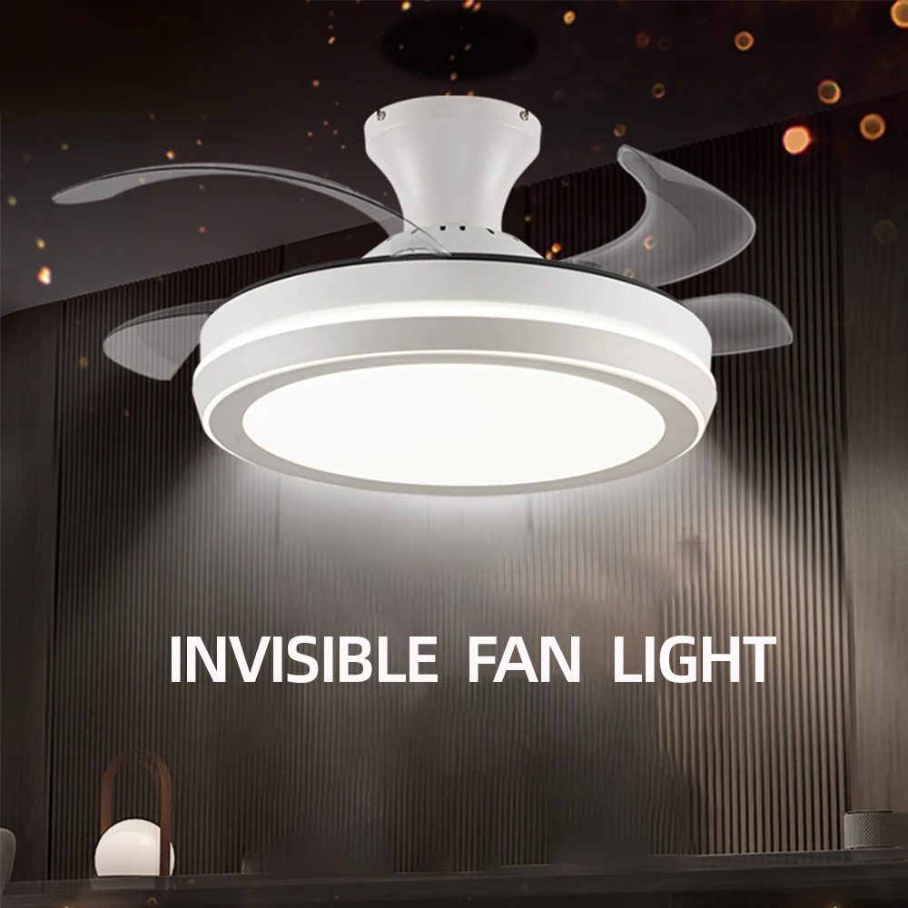 IRALAN Invisible Ceiling Fan With Lamps Bedroom Living Room Dining Room Study LED Modern And Minimalist Household Pendant Light