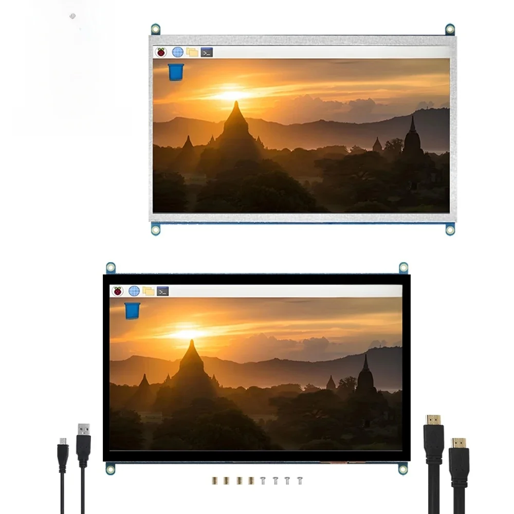 HZWDONE Raspberry Pi-scherm 10,1-inch touchscreen 1024x600 HDMI draagbare monitor met bevestigingsgat voor Raspberry Pi 5/4/3B/B+ Win11/10/8