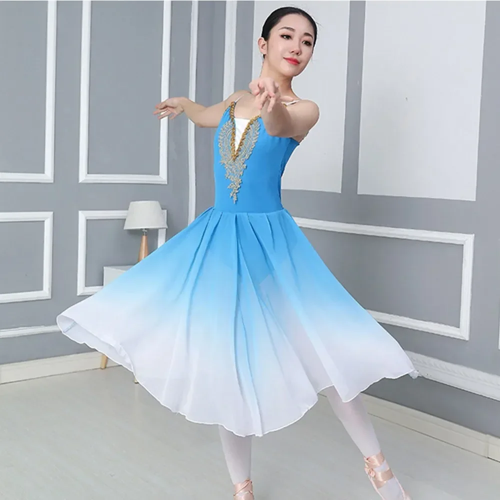 Lange Volwassen Kinderen Ballet Tutu Jurk Moderne Dans Kinderen Performance Kleding Balletrok Oefenen Kleding Pluizige Rok - afbeelding 2