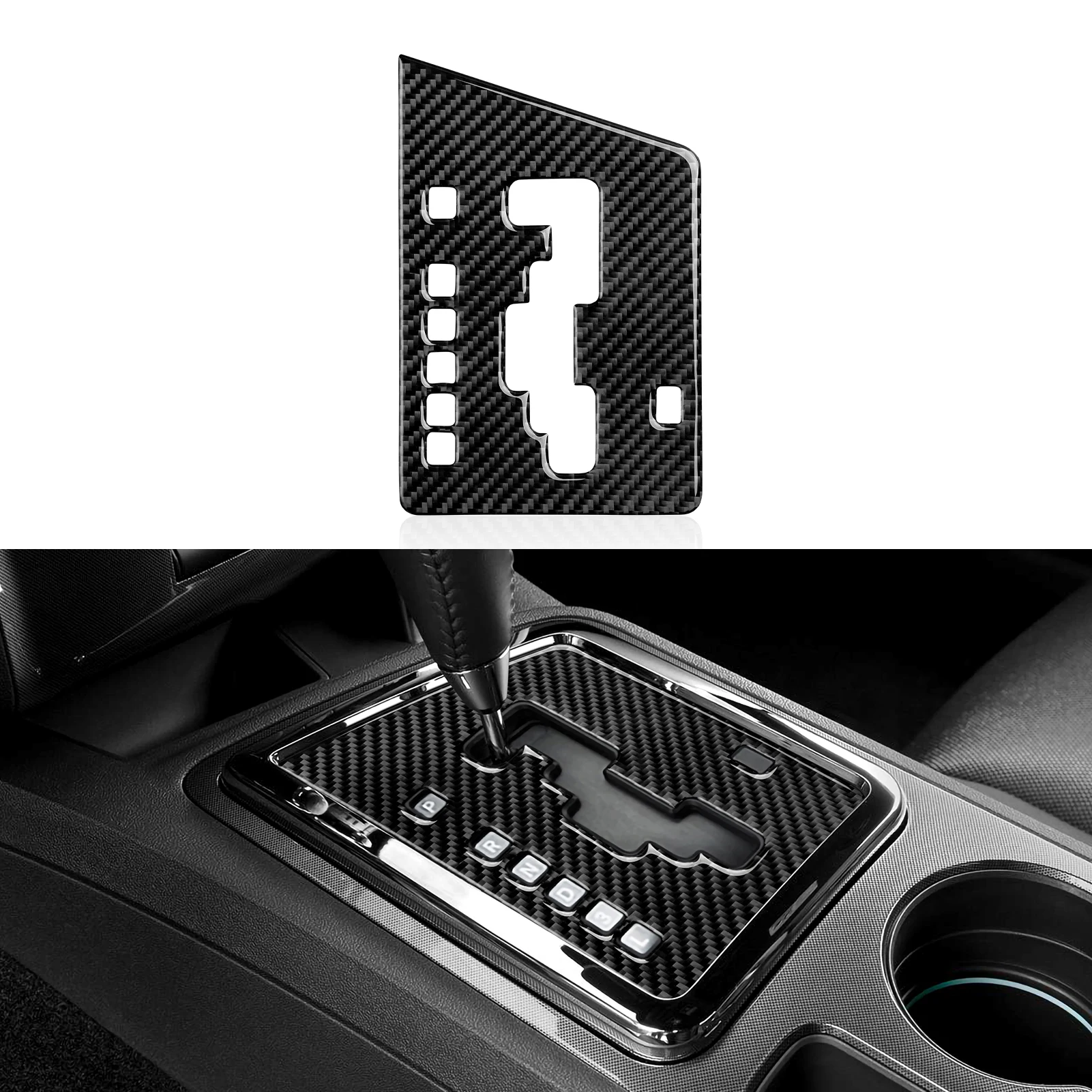 

Car Gear Shift Panel Trim Cover Sticker Decal for Dodge Challenger 2008 -2014 Carbon Fiber interior Accessories