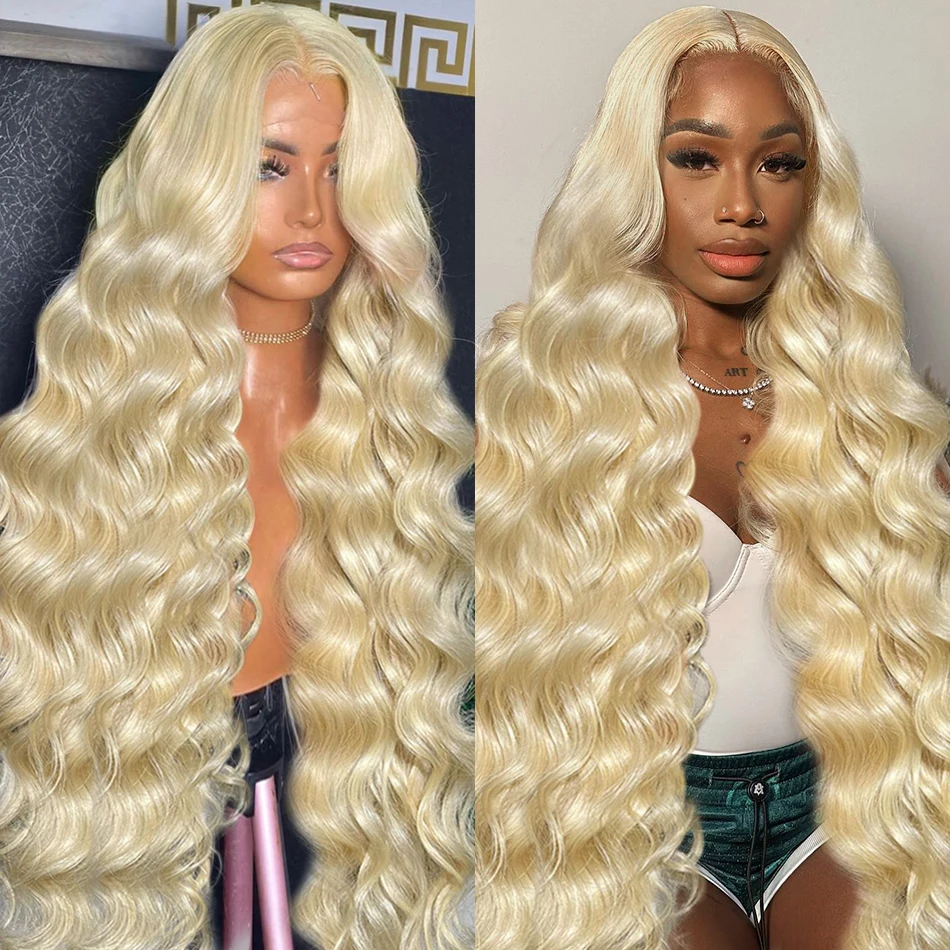 13x4 Lace Front Wig 613 Honey Blonde 30 38 Inch Body Wave Brazilian 220% 13x6 Water Wave Lace Frontal Human Hair Wigs For Women