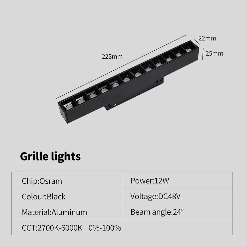 Nieuwe magnetische spoorverlichting dimbare afstandsbediening 48VLed plafondlamp spoorrailverlichting geen hoofdlichtontwerp spotlight