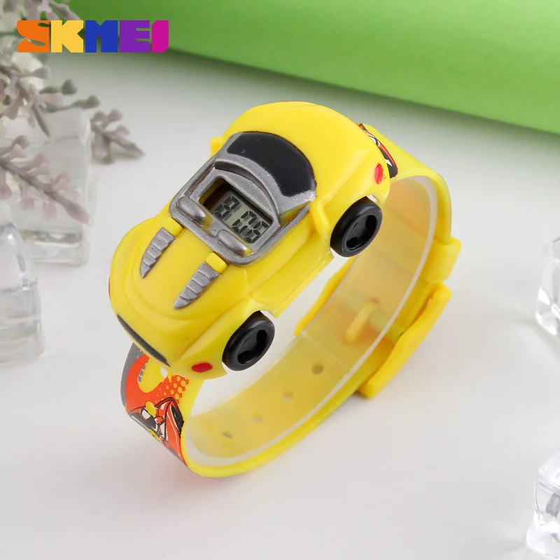 SKMEI Colorful Creative Cartoon Fun Car Mode Children Watches Date Time Clock Wristwatch For Boys Girls Birthday New Year Gift