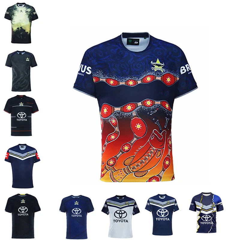 NQ Cowboy 2024 Men's Indigenous Cowboy Shirt High Quality Home and Away Rugby Clothes Multiple/Legion/Splicing, High Quality Clo