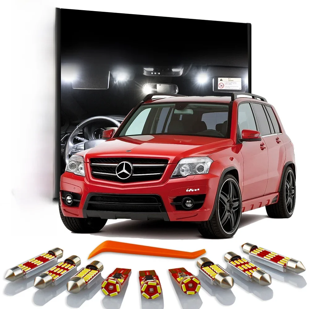 MDNG 18Pcs Canbus LED Interior Map Light Kit dla Mercedes Benz MB GLK-Class X204 GLK220 GLK300 GLK350 2008-2015 Akcesoria samochodowe — zdjęcie 2