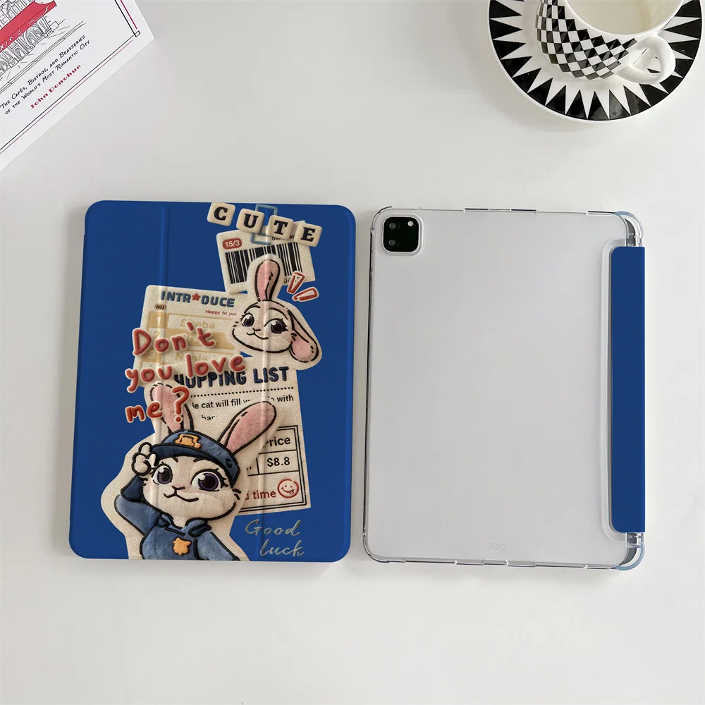 Borduurmagazine Crazy Zootopia tablethoes voor iPad A16 Pad Pro 11 inch 2025/2024 Air 5/4 10,9-inch iPad 7/8/9 10,2 5/6 mi