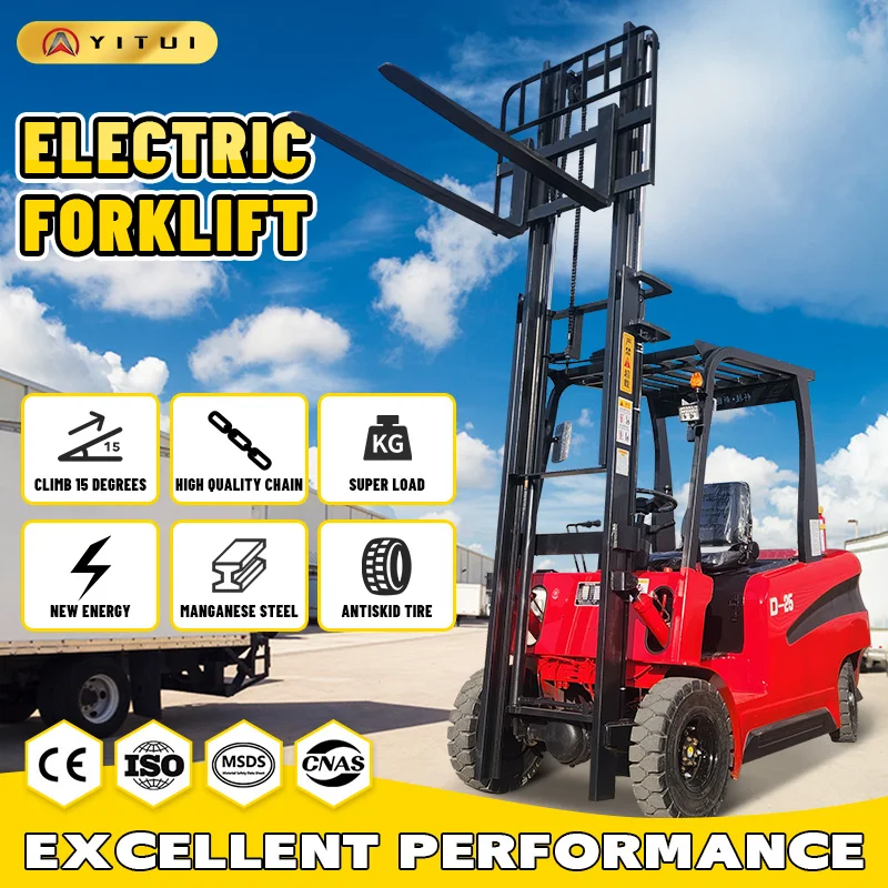 Carrello elevatore elettrico multifunzionale Carrello elevatore per caricamento e scarico a quattro ruote da 2 tonnellate personalizzato