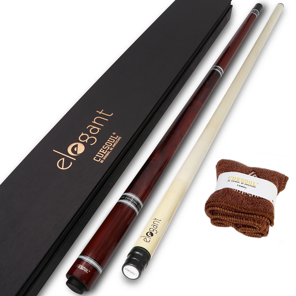 CUESOUL ELEGANT 58 inch 19oz Pool Cue Stick 13mm Cue Tip-Red