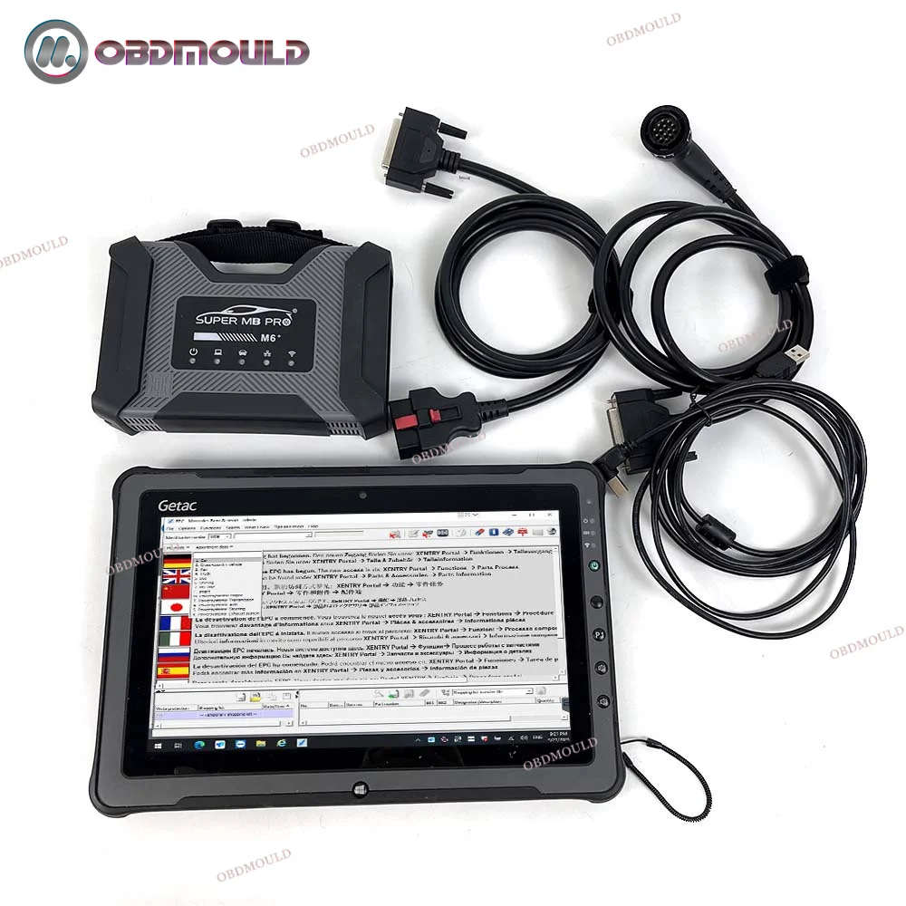 SUPER MB PRO M6+ Full Version DoIP For Benz Diagnostic Scanner Supports ForB-MW Aicoder/ E-sys with F110 tablet