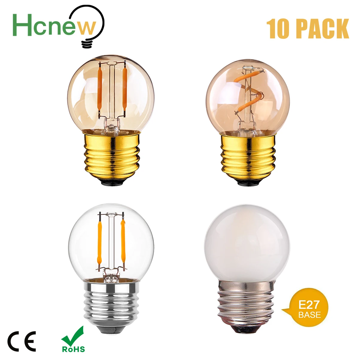 

G40 LED Vintage Edison Filament Bulbs E27 220V 1W Decorative String Lamp 15W Equivalent Warm White Mini Globe Bulb Christmas