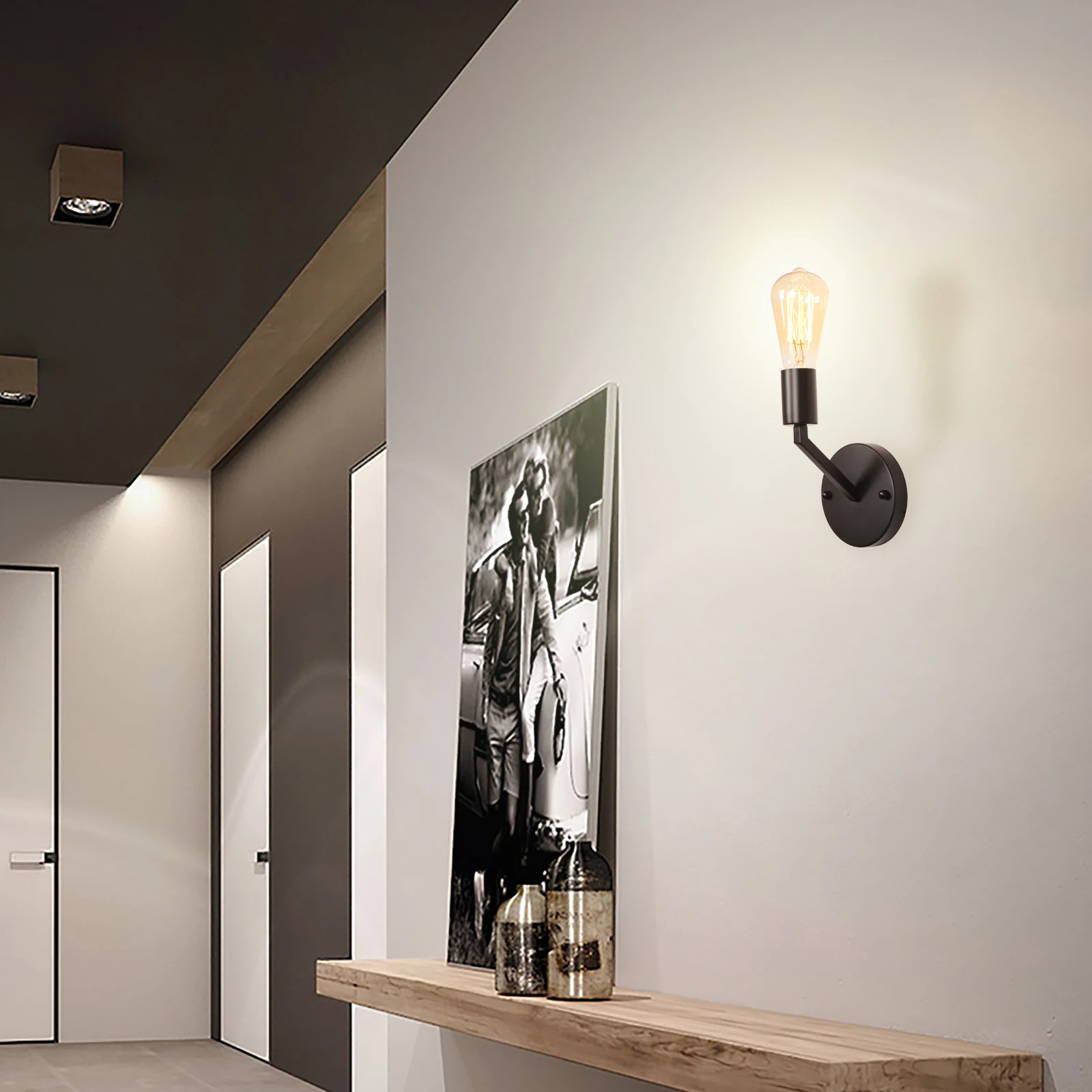 

Простой и современный настенный светильник в скандинавском стиле, прикроватная лампа для спальни, креативный сферический абажур, настенный светильник для коридора и прохода