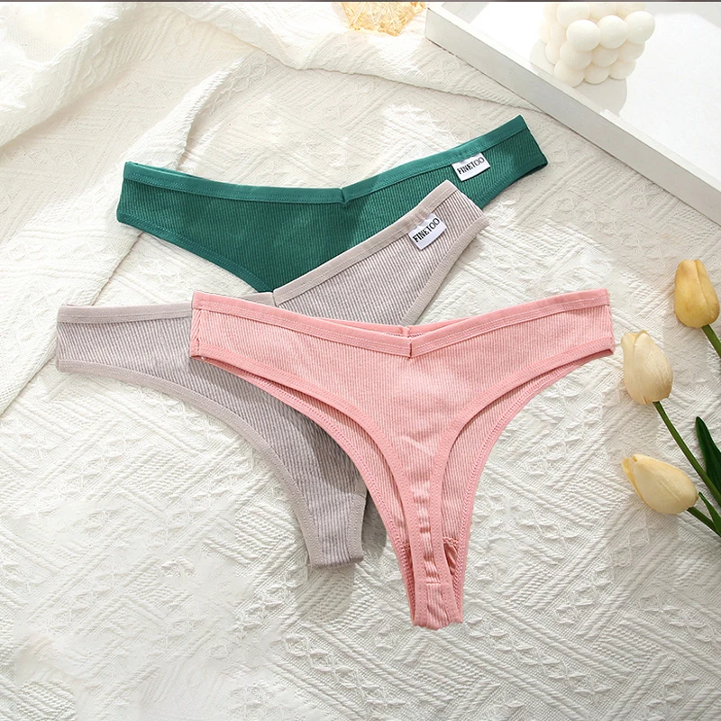 3PCS/Set Seamless Cotton Thong Women Panties Low Waist Comfort Female Underpants Bikini Girls Lingerie трусы женское