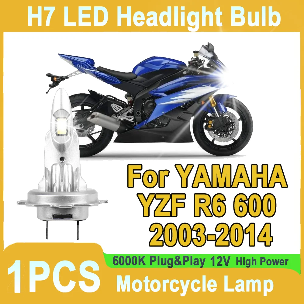 مصباح دراجة نارية Led المصباح 60 واط Canbus لا خطأ 6000 كيلو لياماها YZF R6 600 2003-2014 2004 2005 2006 2007 2008 2009 2010 2012
