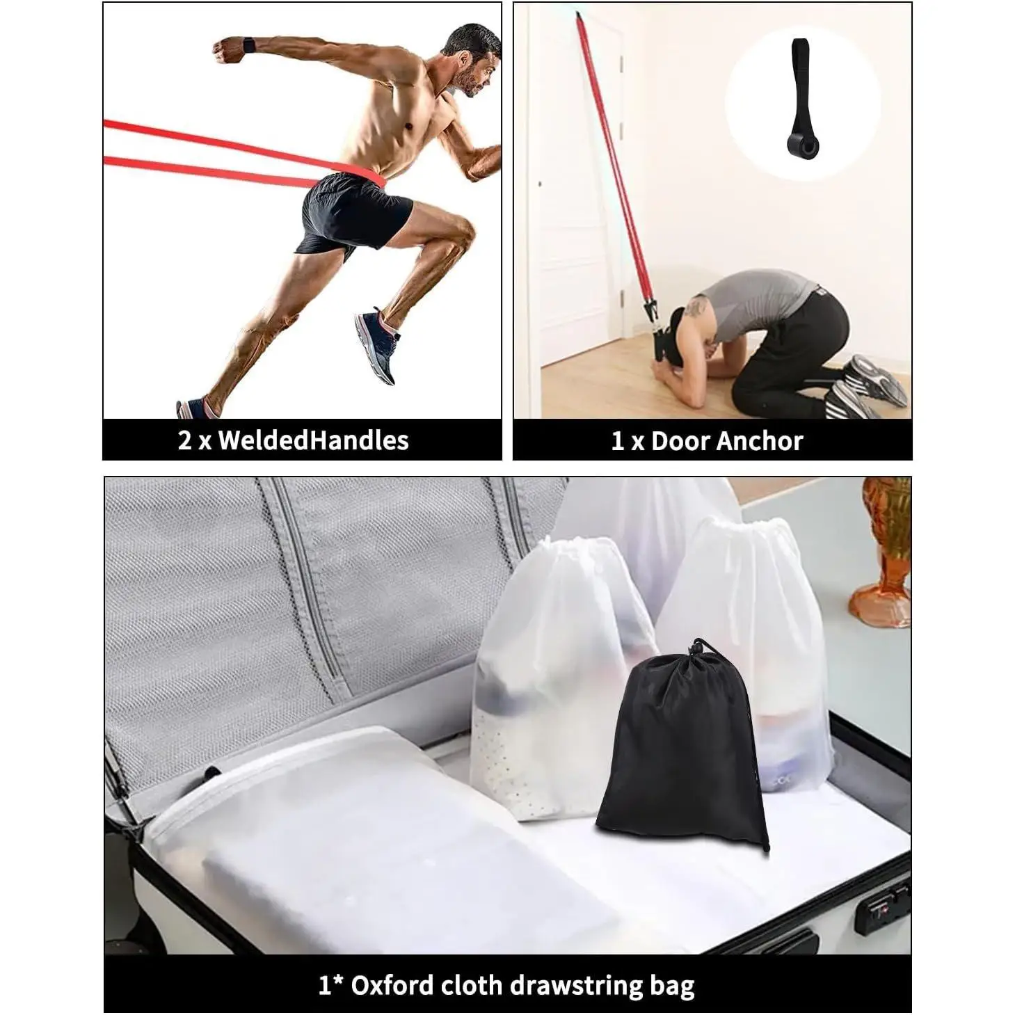 4-teiliges TPE-Widerstandsband-Set, Übungsbänder für Beine und Po-Training, Yoga-Pilates-Trainingsbänder, Dehnbare Fitness-Elastikbänder, Geschenk für Fitness-Enthusiasten und Heimtrainer – Detail 6