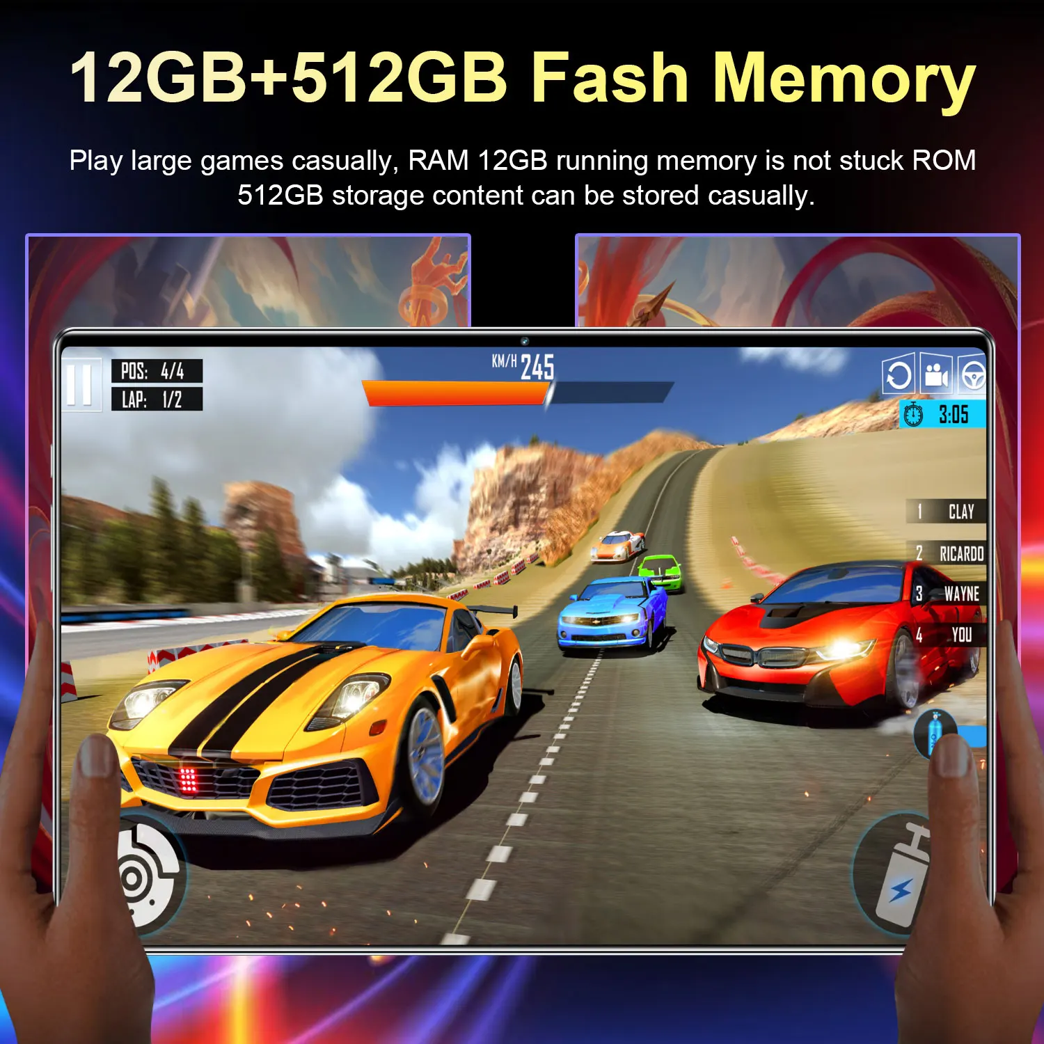 2026 Light Tablet 10.36 Inch 4K Hd Ips 14 Core Snapdragon 8 Gen2 Pure Android 13 Global Version 12Gb+512Gb 20000Mah Battery 5g Wifi Bluetooth Wps Gps 16Mp+32Mp Cameras