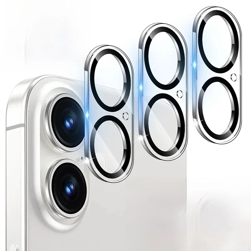 Protecteur d'objectif d'appareil photo pour iPhone 16 ProMax/16 Pro/16 Plus/16, 5 pièces, Films de Protection anti-rayures transparents en verre trempé arrière HD