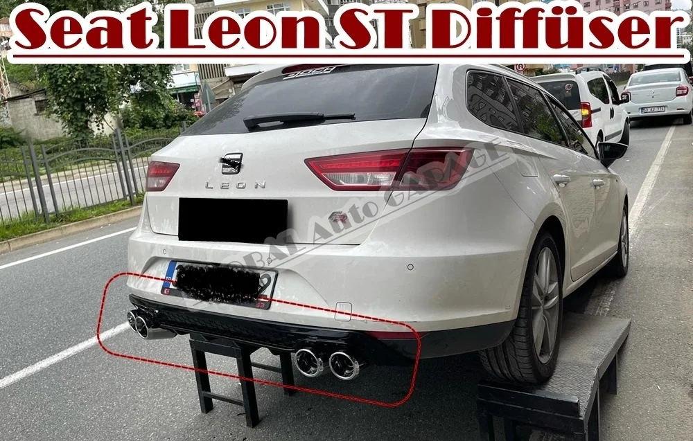 For Seat Leon ST Station Wagon Diffuser 2014 2015 2016 2017 2018 2019 2020 Extension Rear Bumper Attachment Car Styling Auto