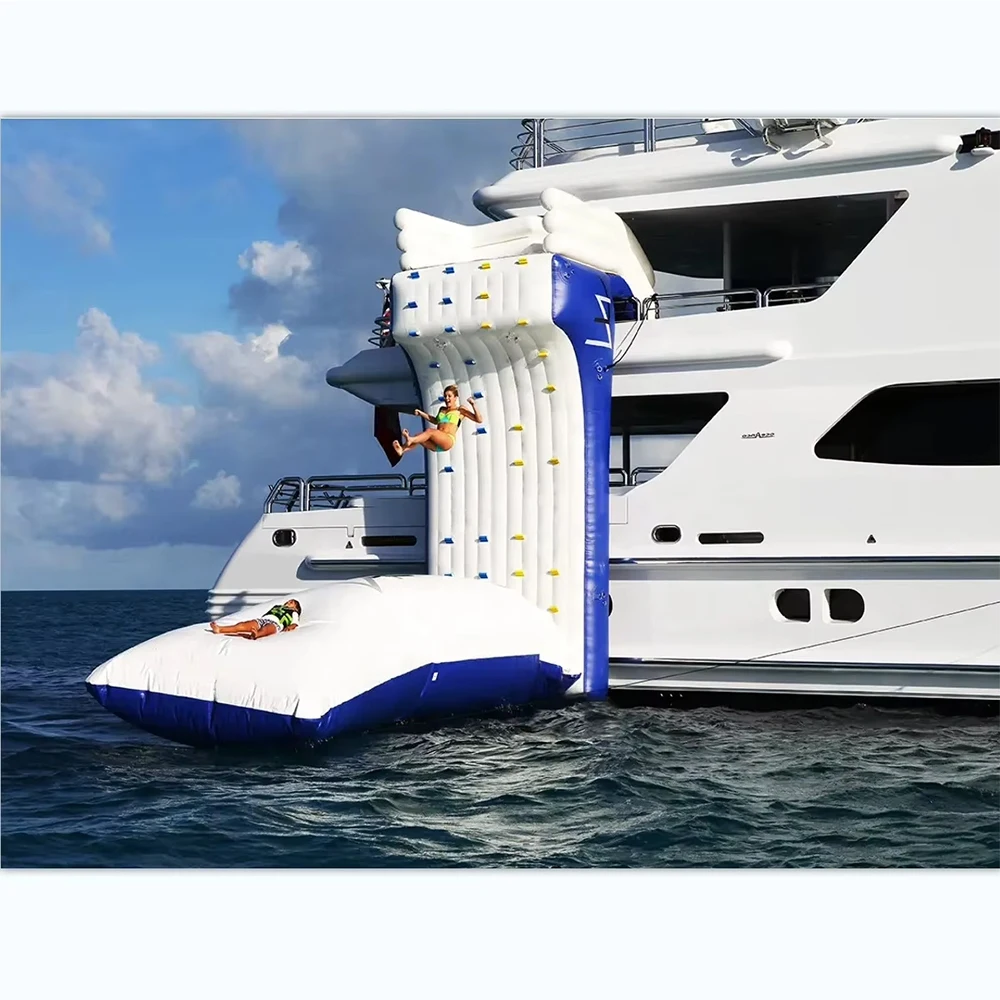 Custom Inflatable Yacht Rock Climbing Slide Wall Inflatable Climbing Wall For  Boat Water Play Equipment Sports
