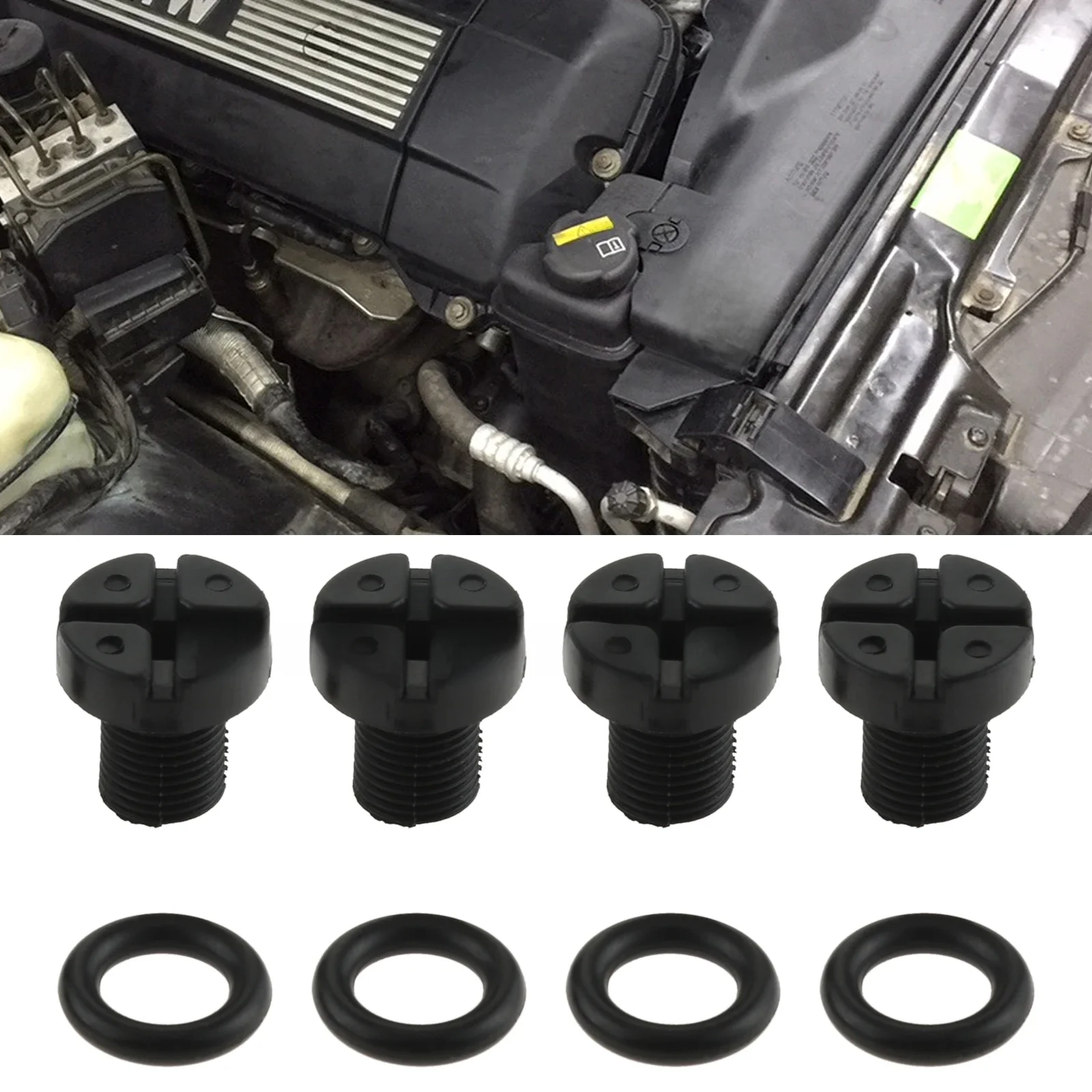 Lot de 6 000 vis précieux Wiltshire pour voiture, 4 pièces, noir, pour BMW série 1, 3, 5, 7, 8, bronchbery X5, Z3, Z4, E85, E86, Z8, E52, 17111712788