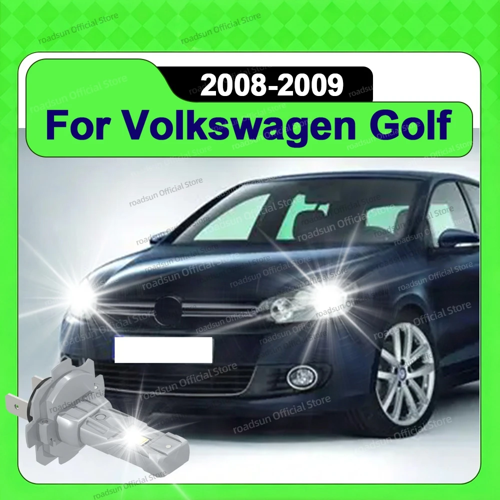 

2Pcs LED Headlight Bulb Mini Wireless 30000LM 6000K White Low Beam Plug and Play 12V For Volkswagen Golf 2008 2009