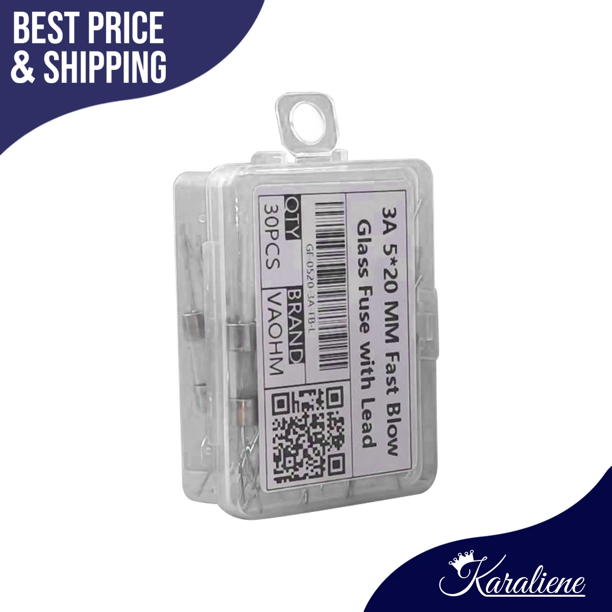 30Pcs/Box 5*20mm Fast Blow Glass fuse with Leads 250V 0.5A 1A 1.5A 2A 3A 3.15A 4A 5A 6A 6.3A 7A 8A 10A 12A 12.5A 15A 20A 25A