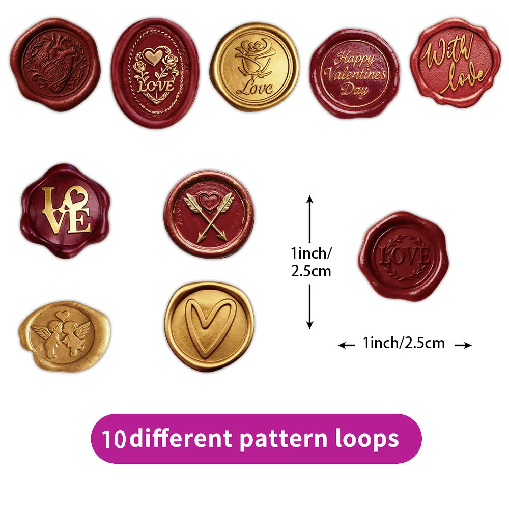 500PCS/Roll Sticker Valentine's Day Lacquer Seal Luggage Ledger DIY Decorative Envelope Sealing Stickers