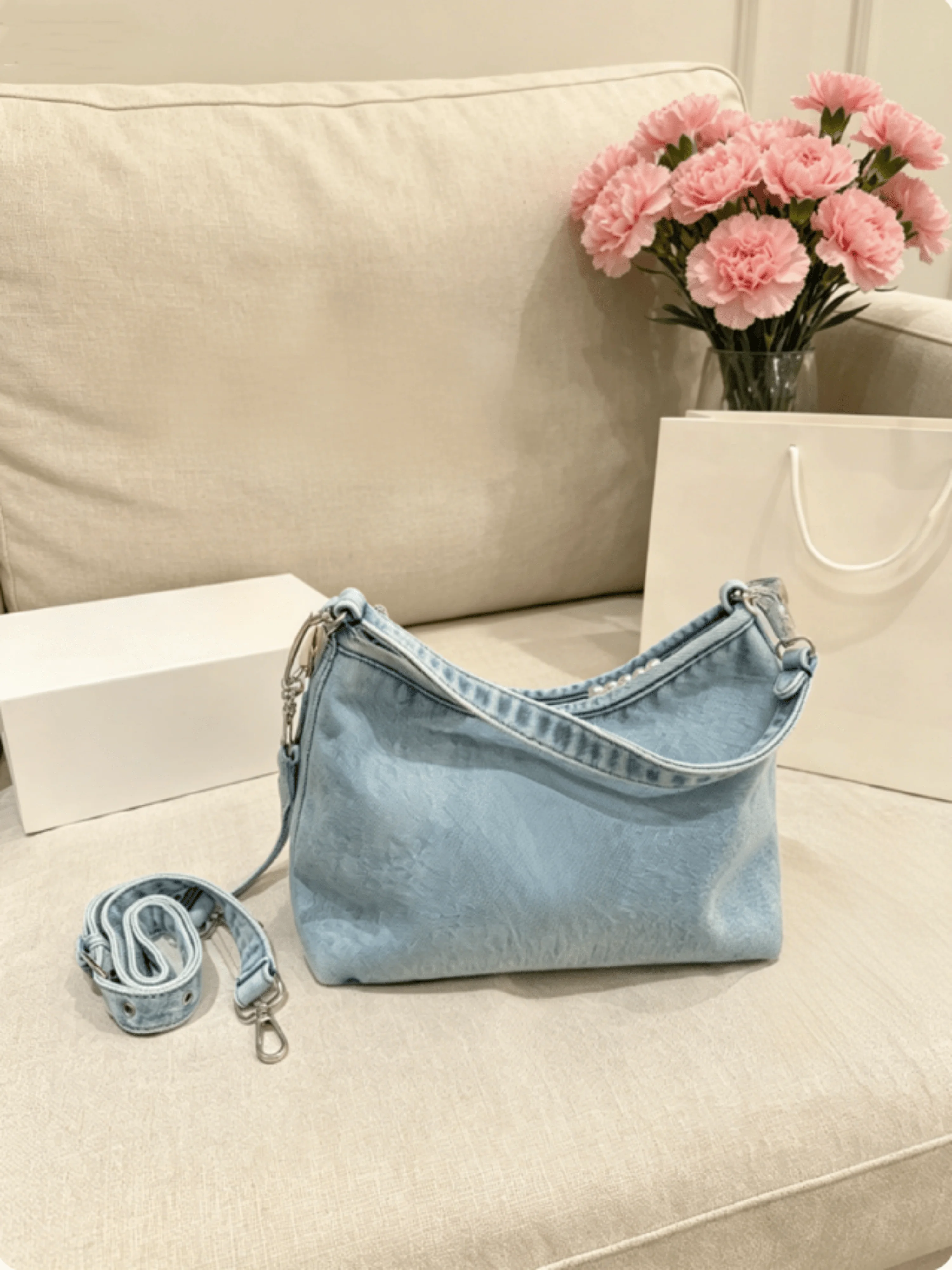 2026 Women Jeans Underarm Bag Fashion New Embroidery Simple Delicate Small Practical Women Bag 27*22cm