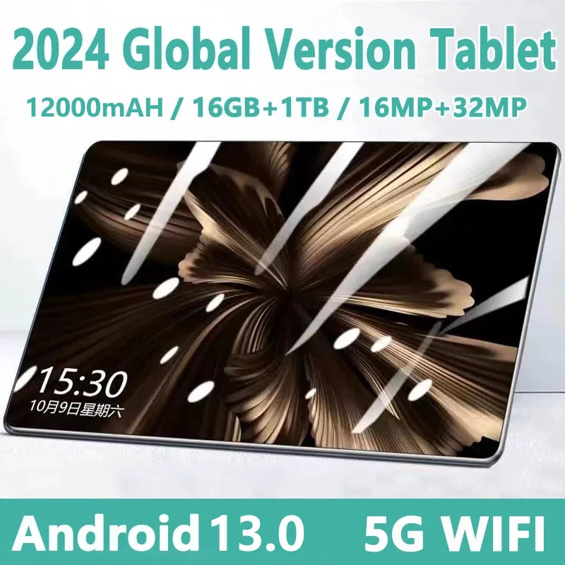 Tablet Android 2024 5G, Tablet baru RAM 16GB ROM 1TB 16MP 32MP 12.0 mAh 10Core WIFI jaringan Bluetooth Tablet 8800