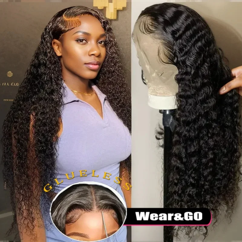 Curly Wigs Human Hair Lace Frontal Wig Glueless Wigs Human Hair Water Wave Lace Front Wig 4x4 5x5 Closure Wigs Wigs For Women