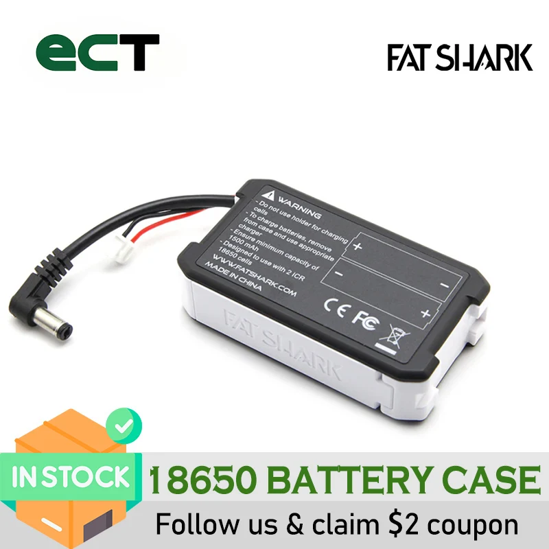 

Fatshark 7.4V 18650 Headset Li-ion Cell Battery Case For FPV Goggles Dominator FSV1814 FAT SHARK HD2/HD3 Drone RC FPV Parts