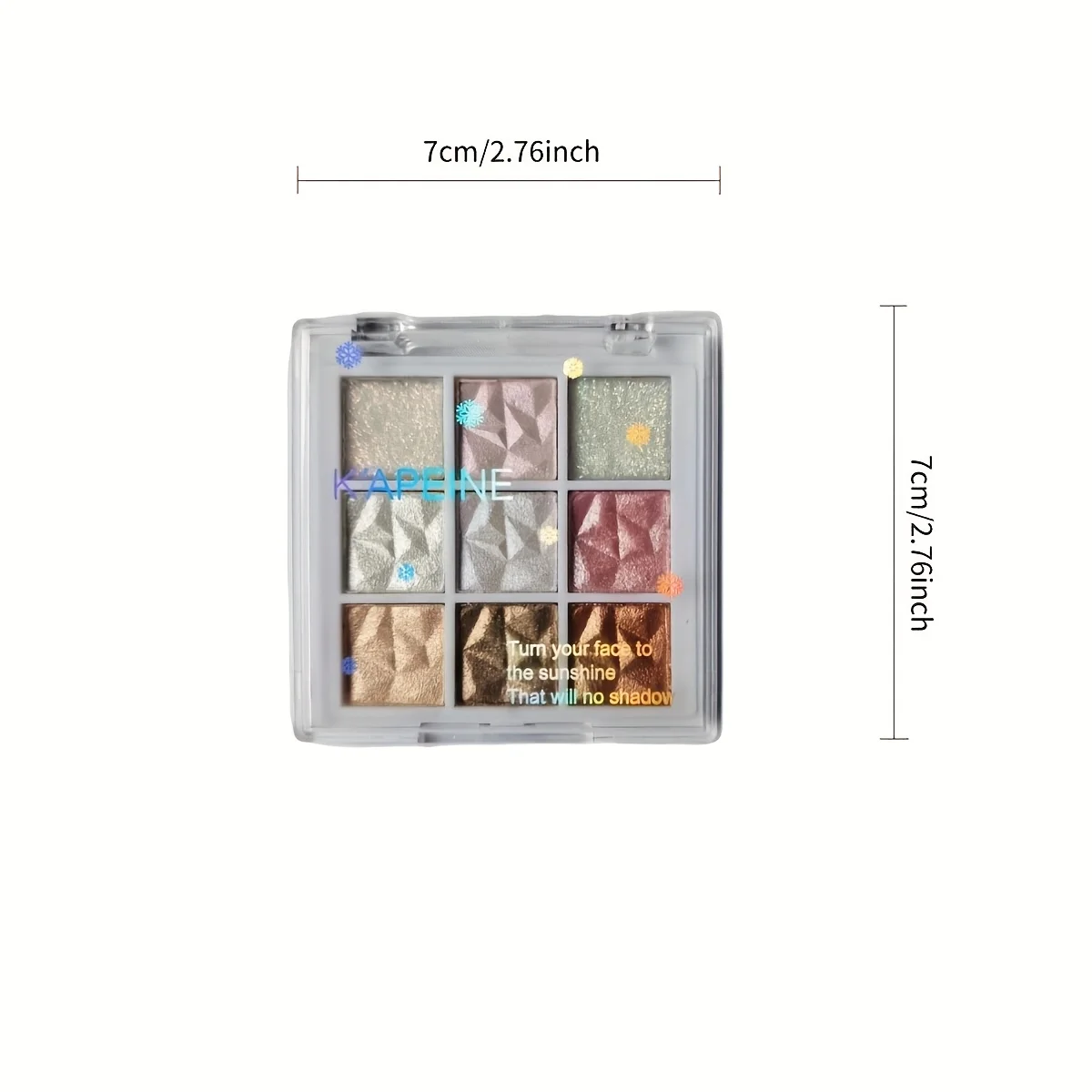 Paleta de sombras de ojos brillantes con copos de nieve de 9 colores: resaltador y efectos de brillo, tonos marrones y plateados