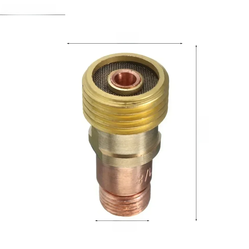 Corps de pinces en laiton de qualité supérieure pour torche Tig WP 17 18 26, connecteur de lentille à gaz trapu avec maille, taille 14x28 1mm