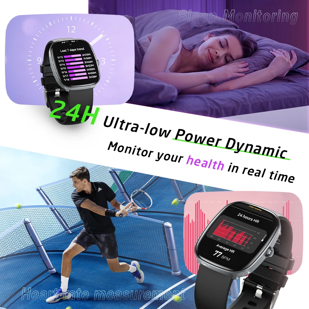 1.83'Huafit S5 ساعة ذكية مع رسالة الرد على المكالمات IP68 مراقبة النوم الرياضة عداد الخطى تنبيهات المعلومات آيفون أندرويد