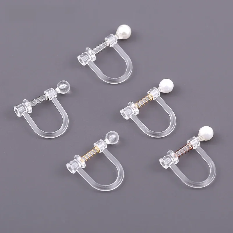 UNNAIER10/Pack przezroczyste żywiczne klipsy do uszu bezbolesne niewidoczne DIY Handmade Piercing damskie kolczyki biżuteria akcesoria — zdjęcie 2