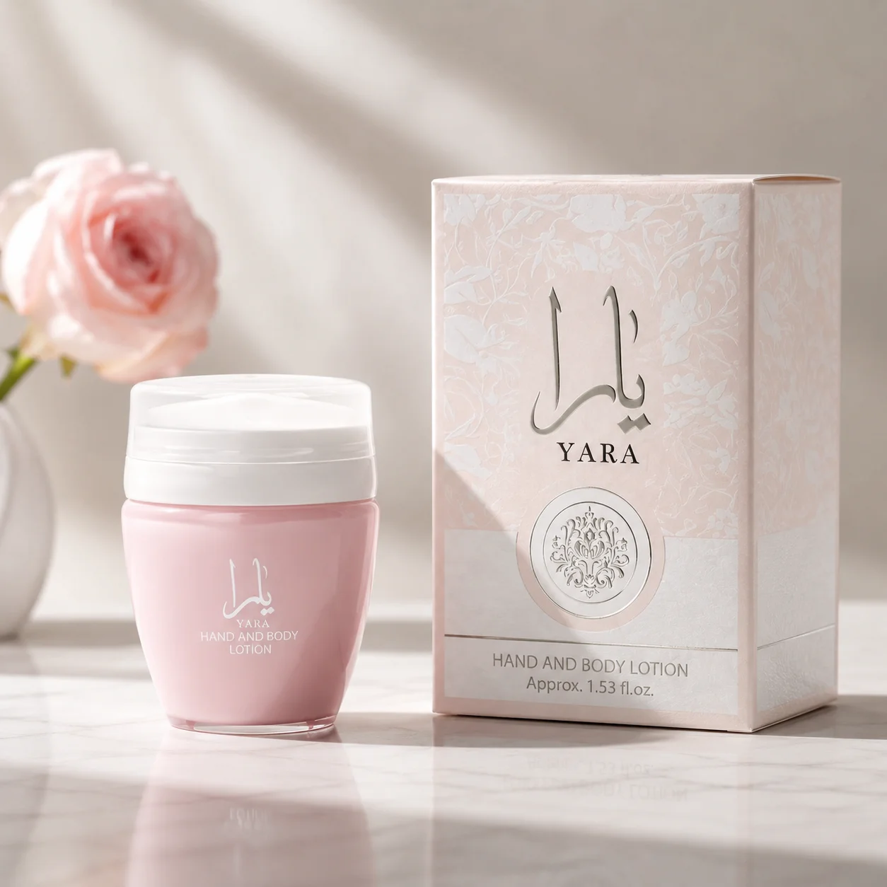 Loción Corporal y de Manos Lattafa Yara 45ml - Hidratante, Fragancia Floral Oriental, Cuidado Suave de la Piel