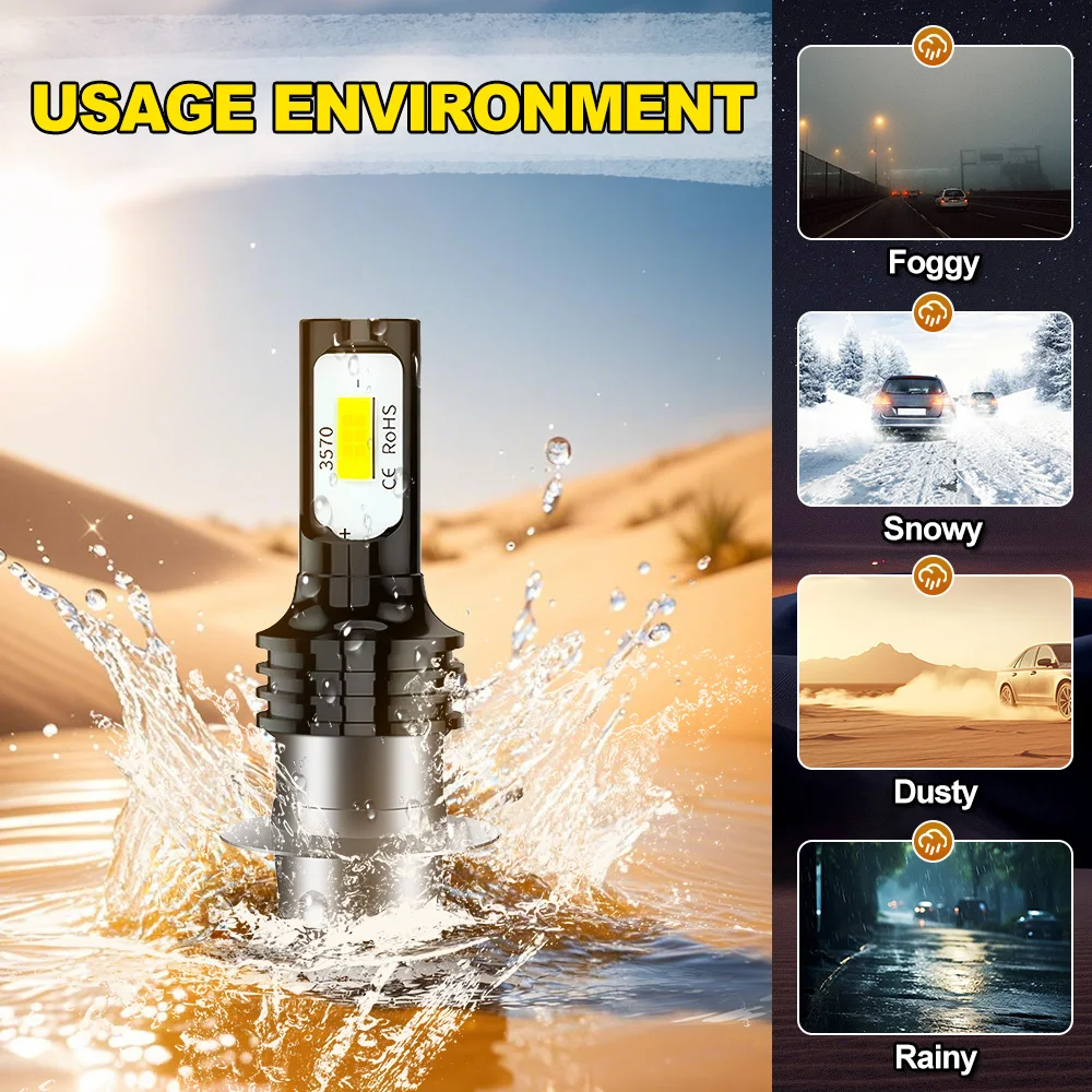 2X 6000K LED المصباح H6 CSP 3570 لمبات 90W أضواء عالية الطاقة لياماها الكركدن 660 2004 2005 2006 2007