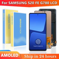 For AMOLED 6.5'' For Samsung S20 Fe SM-G780F G780F/DSM G780G LCD Display Touch Screen Digitizer with frame Assembly Parts