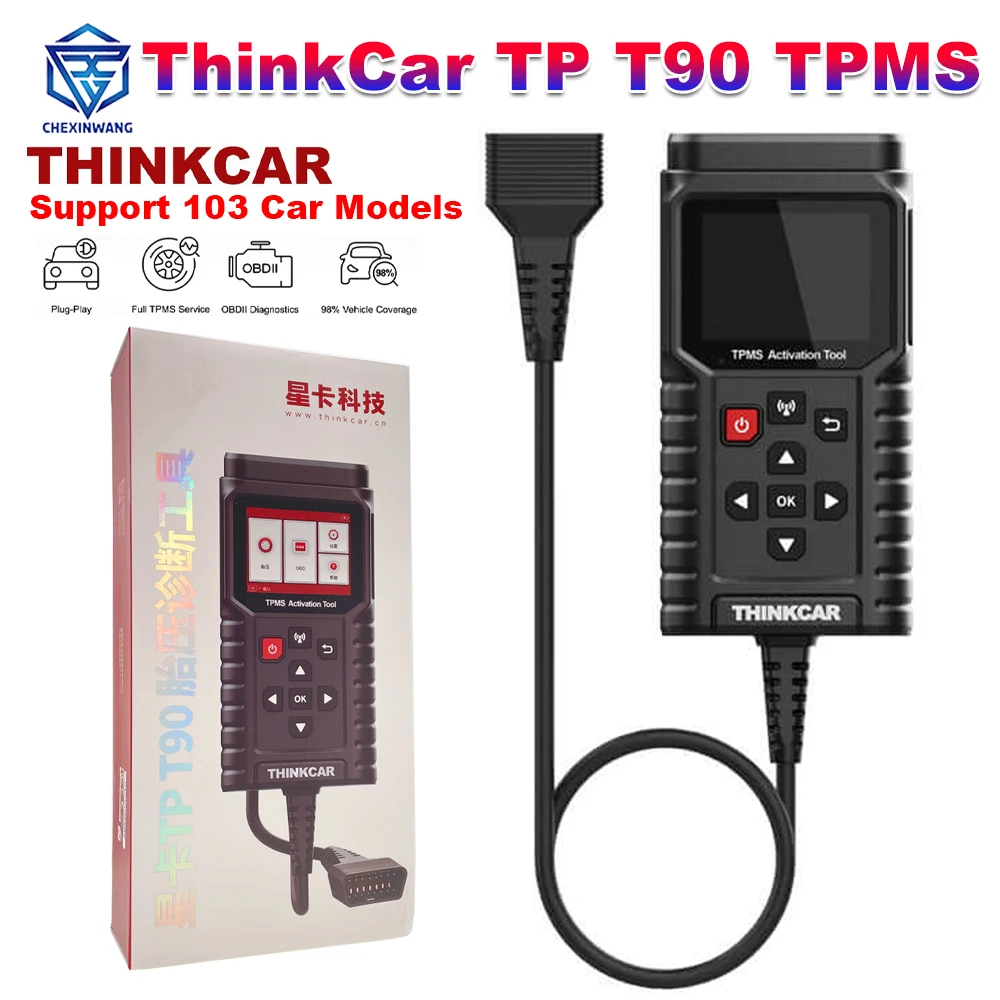 ThinkCar TP T90 TPMS Activation Tool THINKTPMS T90 OBD2 Car Diagnostic Fault Code Programmer Tire Pressure Sensor Service Tool